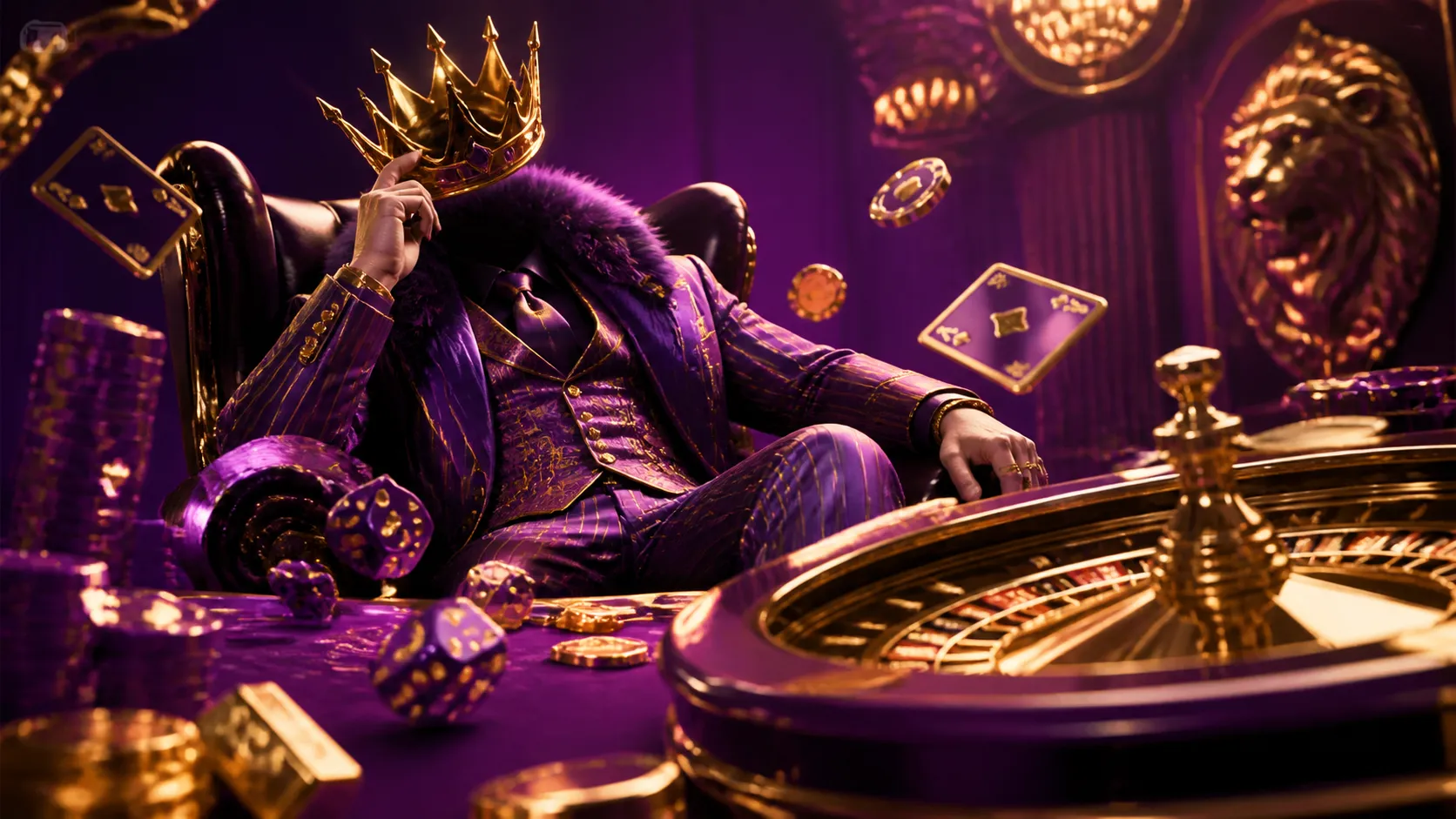 Futuristic holographic casino with glowing poker chips and light beams, depicting a luxurious and exciting gaming atmosphere.